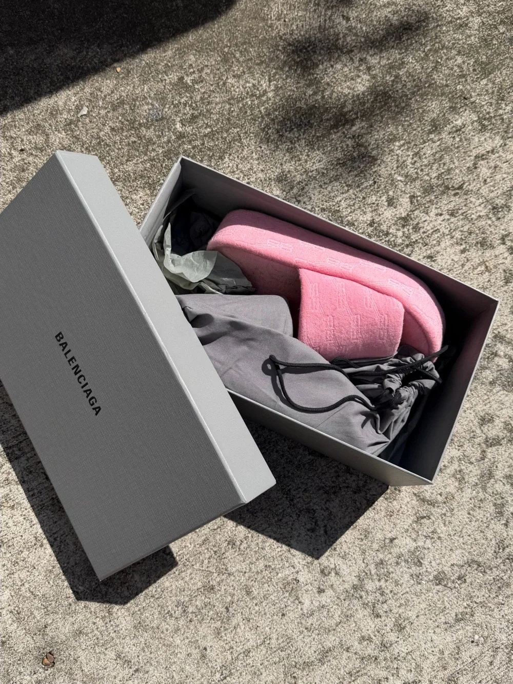 Balenciaga Pink Plush Platform Slide Sandals
